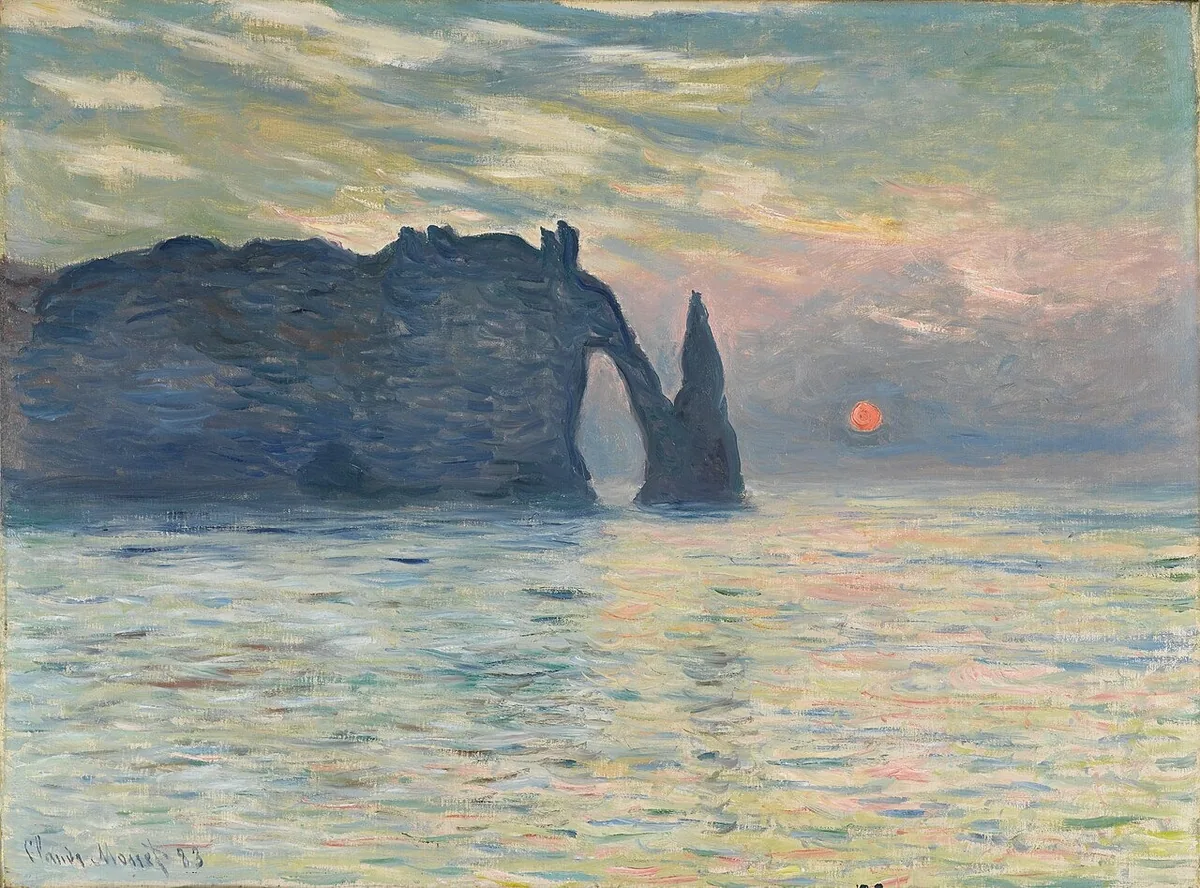 The Cliff, Étretat, Sunset — Rolled Canvas