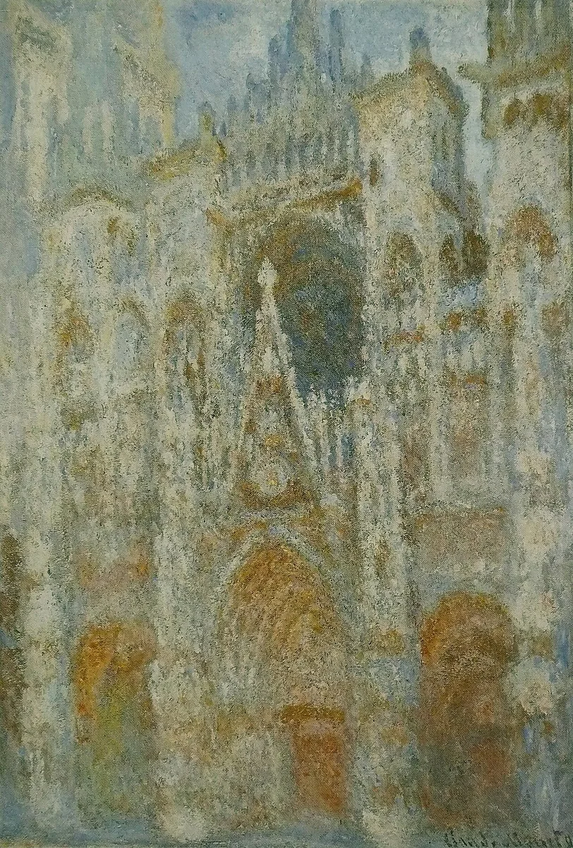Rouen Cathedral, Façade in Blue — Rolled Canvas